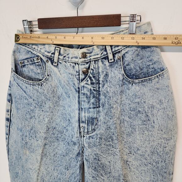 Vtg 80s Gitano Acid Stone Wash Mom Jeans Size 16 Short 28" High Waist Tapered - Picture 11 of 16